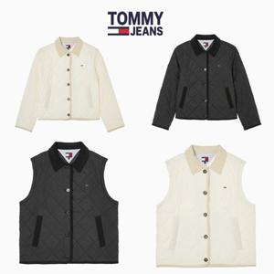 [타미진] T32F6WJC20TWL1 여성 코듀로이 카라 소매 탈부착 숏 퀼팅 자켓