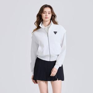 챌린저 여성 드랍숄더 하이넥 소매 탈부착 블루종 자켓 화이트_CHE3WJK5703WH