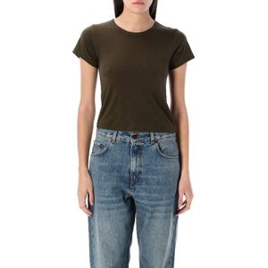 에턴 크롭 슬림핏 코튼 블렌드 베이비 티셔츠 25PCHLOE002 MOS