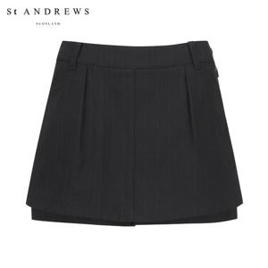 [세인트앤드류스] 여성 글리터 핀스트라이프 큐롯 스커트 821E3PS103_BK