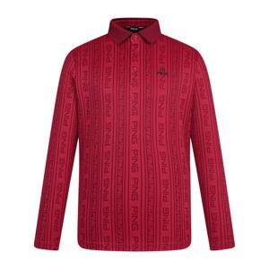 [핑] 남성 세로 로고 카라 긴팔 티셔츠 111E3TO201RE