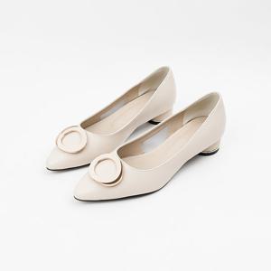 [신난다슈]여성 펌프스 힐 3cm 스틸레토 정장 구두 발편한 통굽 소가죽 BL257266 화이트