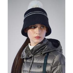 닥스 골프 여성 25FW PREMIUM 네이비 FUR방울 니트햇 DNHE5F753N2