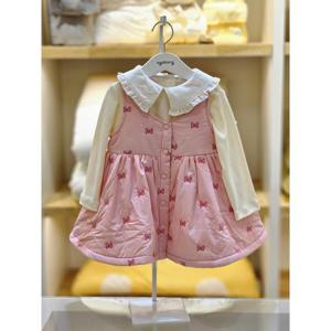 아가방 세이브존02 핑크 리본패딩원피스// 03s724051