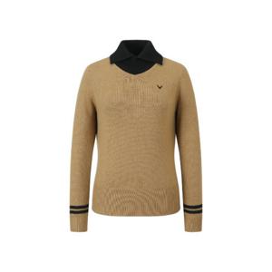 캘러웨이골프긴팔티 PQC CWSO24W602_BE 여성 겨울 변형 Y넥 방풍 풀오버