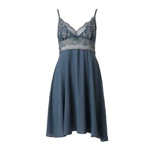 [비너스] 프리미엄 블랙라벨 세련된 네이비 자수 레이스 슬립 [VFSB645]