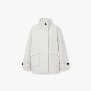 [보브]알파카 블렌드 하이넥 하프 코트 7155416005