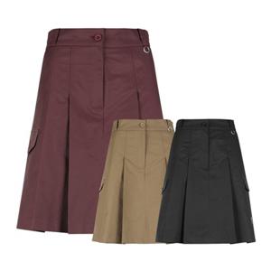 럭스골프 여성 하프밴딩 다트 주름 큐롯 미디 롱스커트 YD25A120W