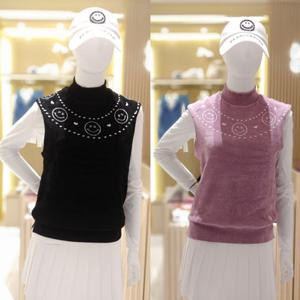 [파리게이츠]521E4SV301-여성 스마일 라운드 패턴 플러피 베스트 방풍조끼-(25년겨울)