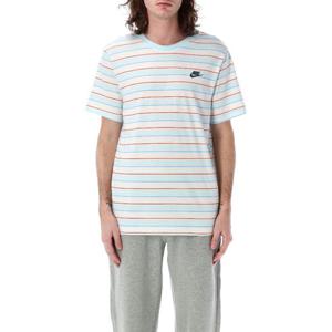 나이키 로고 자수 스트라이프 코튼 저지 티셔츠 25PHJ0550 474