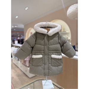 M밍크뮤D 25FW (KH)FUR배색롱다운점퍼 오리털점퍼 (35C1411407)