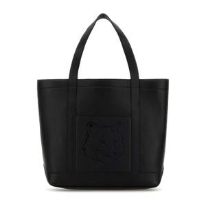 메종키츠네 엠보스드 로고 렉탱귤러 가죽 토트 백 OW05110LC004