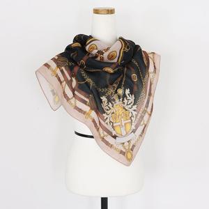 샵앤) 25FW 신상 국산 여성 벨트무늬 미니 사각 스카프 DRN-WSC-0875-블랙