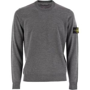 스톤아일랜드 남성 와펜 패치 그레이 니트 8115510C4 V0M67