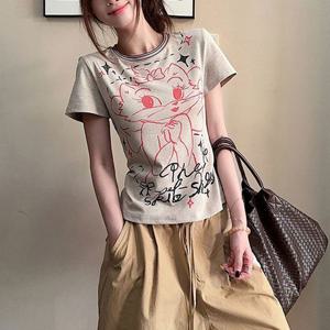 G126940_러블리 고양이나염 스판 티셔츠