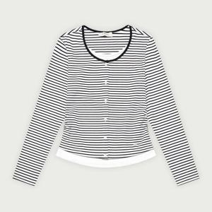 [행텐 틴즈]여성 가디건 스트라이프 레이어드 티셔츠_003(10530-131-660-45)