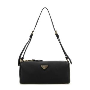 25 FW 프라다 로고 플라크 지퍼 숄더백 블랙 1BC2392CYS
