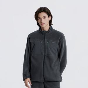 내셔널지오그래픽 N254UFT220 [폴라텍] 나오스 우븐 배색 풀집업 CHARCOAL