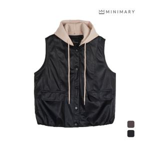 [미니마리]후드스냅레더베스트 (MMA3VT25)