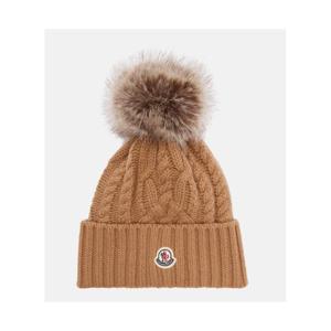 몽클레어 로고 울 캐시미어 비니 P01095633