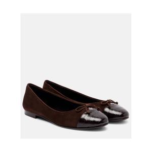 토리버치 Cap Toe 크로코 이펙트 스웨이드 발레리나 플랫 P01058072