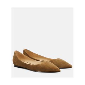 지미추 Love 스웨이드 발레리나 플랫 P01071169