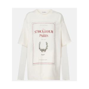 아크네 레이어드 프린트 코튼 저지 티셔츠 P01088993