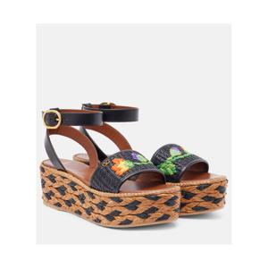 발렌 Bribri 라피아 레더 에스파드리유 P01062001