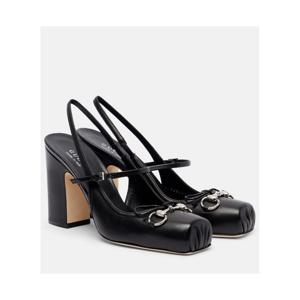 구찌 Horsebit 레더 슬링백 펌프스  P01096552