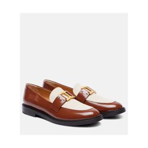 끌로에 Marcie 레더 캔버스 로퍼 P01041477