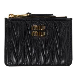 24FW 미우미우 마테라쎄 나파 가죽 카드지갑 블랙 5MC093 2FPP F0002