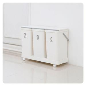모노플랫 3단 분리수거함 재활용 쓰레기통 1입 분리수거함