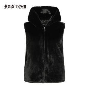 [팬텀] 여성 에코퍼 후드 점퍼 베스트