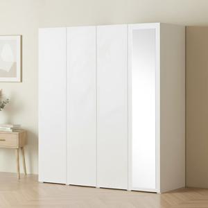 아씨방가구 마일 터치 행거 싱글+전신거울 옷장 세트 1600