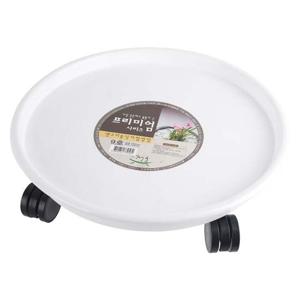 센스 이동식 바퀴 원형 화분 물 받침 - 화이트 9호 센스 이동식 바퀴 원형 화분 물 받침 화분받침 원형받침 이동식받침