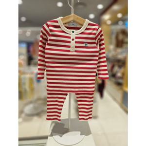 블루독베이비[hu] 25.FW겨울신상 RD)STRIPE슬림상하세트 45C70-680-01 상하복 크리스마스 등원복 실내복