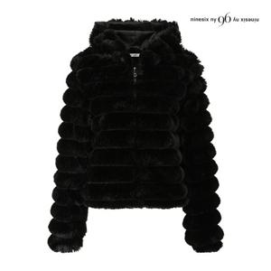 [나인식스뉴욕(영캐릭터)]데이트룩 후드 페이크 밍크 퍼 자켓 NPAJK006M0