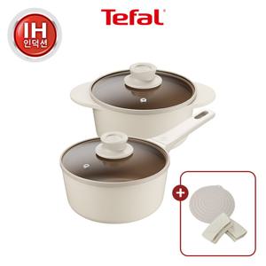 [냄비받침+밀크손잡이] 테팔 세라믹 인덕션 주물 아이콘 오트 밀크 2종 (편수18+양수18)