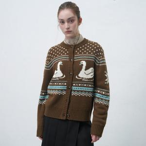 WOMAN 스완 노르딕 니트 가디건 [BROWN] / WBE4L04551
