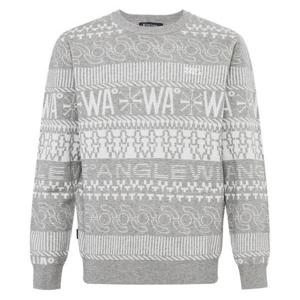 [와이드앵글]남성 CO 노르딕 패턴 라운드 스웨터 M.GREY(WMW25K52MK)