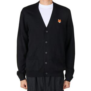 메종키츠네 25FW 남성 폭스헤드 울 가디건 블랙 PM00501KT1181 P199