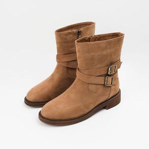 [신난다슈]여성 앵클부츠 3cm 여자 숏 앵글 털 부츠 퍼안감 스웨이드 통굽MRO257160베이지