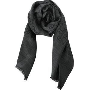 구찌 165904 3G646 1264 자카드 GG 울 실크 투톤 스카프 그레이