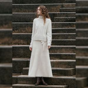 잇미샤 헤어리 텍스쳐 플레어 울 스커트 ITPCKSK150