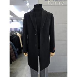 바쏘옴므 세이브존03 바쏘옴므 남자 블랙 울  체스터 코트 WSAFZ4CA01A