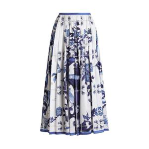 돌체앤가바나 마욜리카 프린트 플리츠 스커트 I4O19WHS5T2