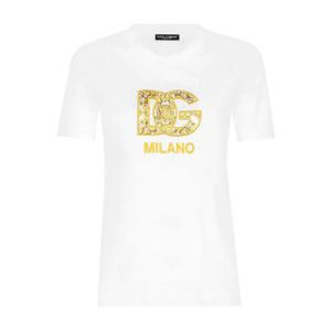 25 FW 돌체앤가바나 DG 자수 코튼 티셔츠 F8N08ZGDBVX TP432169037