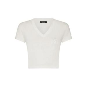 25 FW 돌체앤가바나 로고 자수 스트레치 코튼 티셔츠 F8U50ZGDBZZ TP432513912