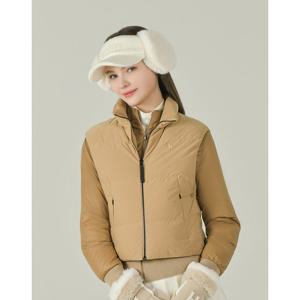 헤지스 골프 여성 25FW 베이지 여성 스웨이드 3 IN 1 다운 점퍼 HWJU5D751I2