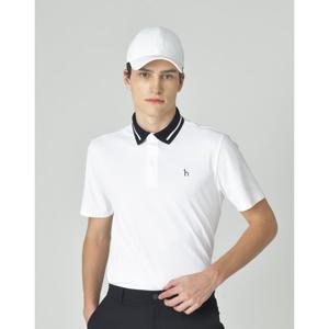 헤지스 골프 25SS 화이트 남성 카라 포인트 반팔 티셔츠 HUTS5B471OW